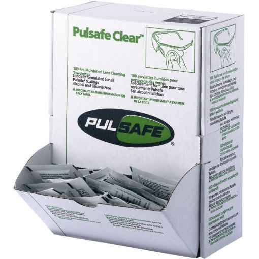 Feuchtreinigungstücher Pulsafe Clear™ | Brillenreinigung, Aufbewahrungsboxen