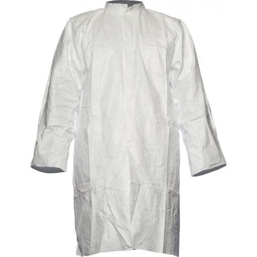 Blouse de laboratoire Tyvek® 500 avec bouton-pression | Vêtements de protection à usage unique, Vêtements de production contre les produits chimiques